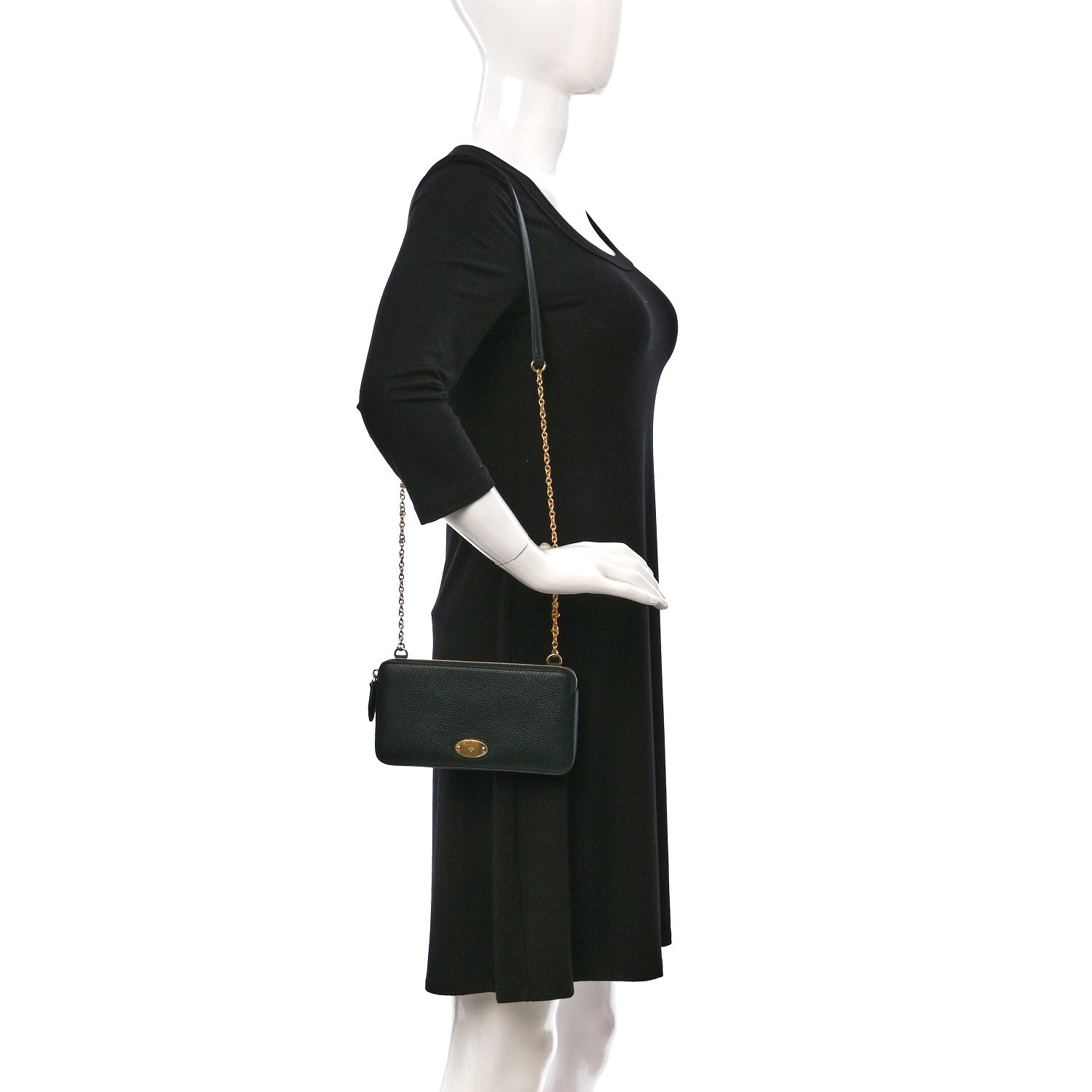 Mulberry Small Classic Grain East West Plaque Chain Pouch Mulberry Green 2 of 10