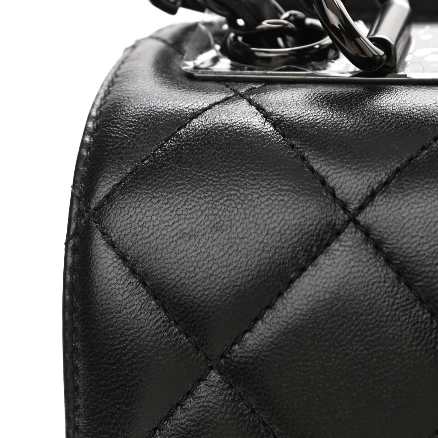 Lambskin Quilted Small Trendy CC Dual Handle Flap Bag So Black