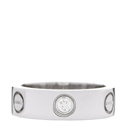 Cartier 18K White Gold 3 Diamond 5.5mm LOVE Ring 50 5.25 1 of 7