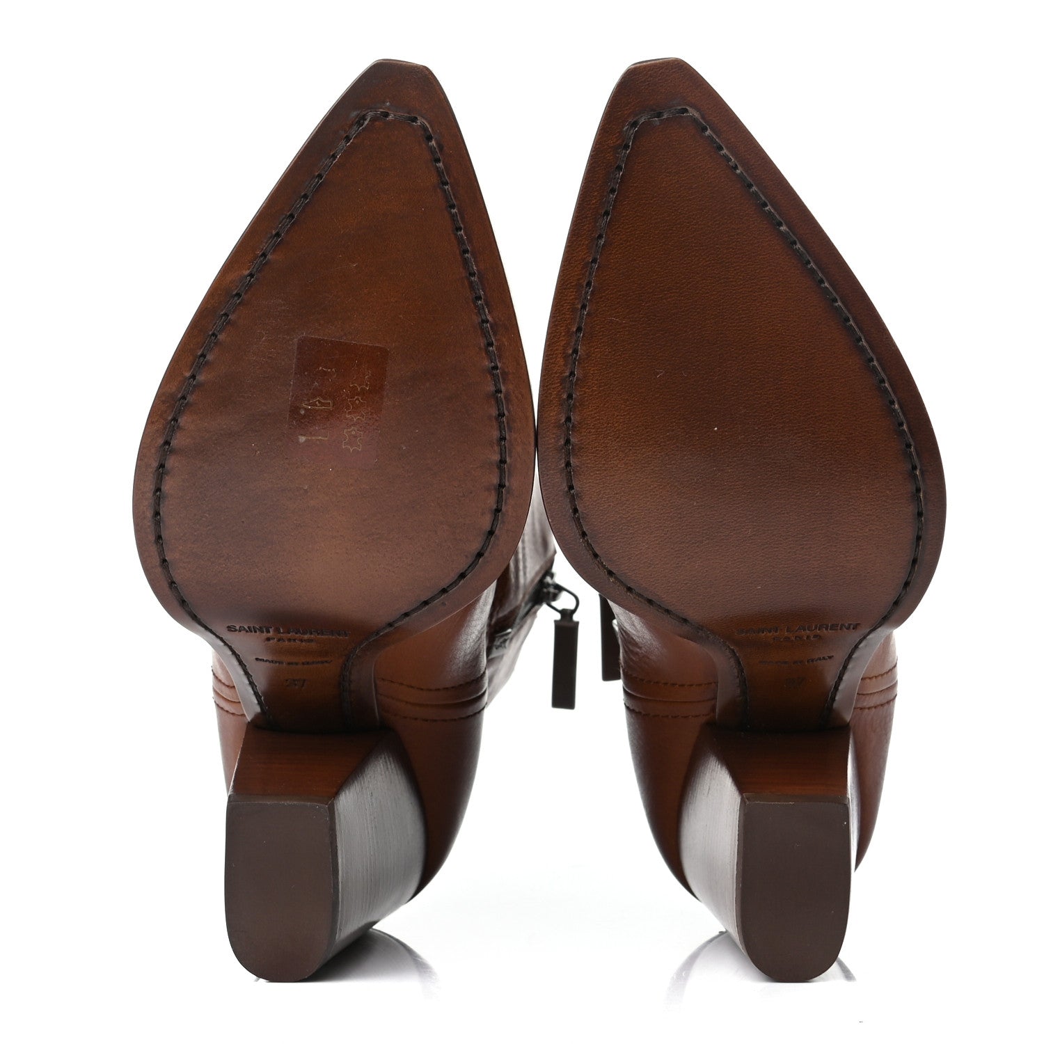 Saint Laurent Calfskin Theo 95 Zip Boot 37 Cuoio 5 of 9