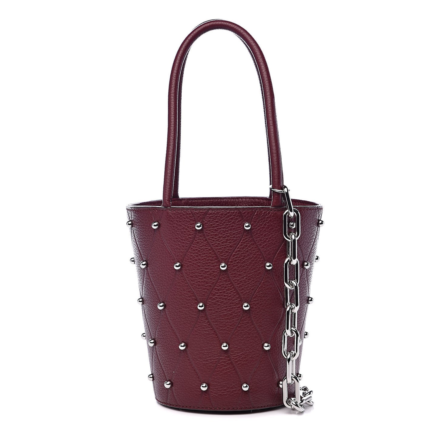 Pebbled Calfskin Mini Roxy Bucket Bag Burgundy