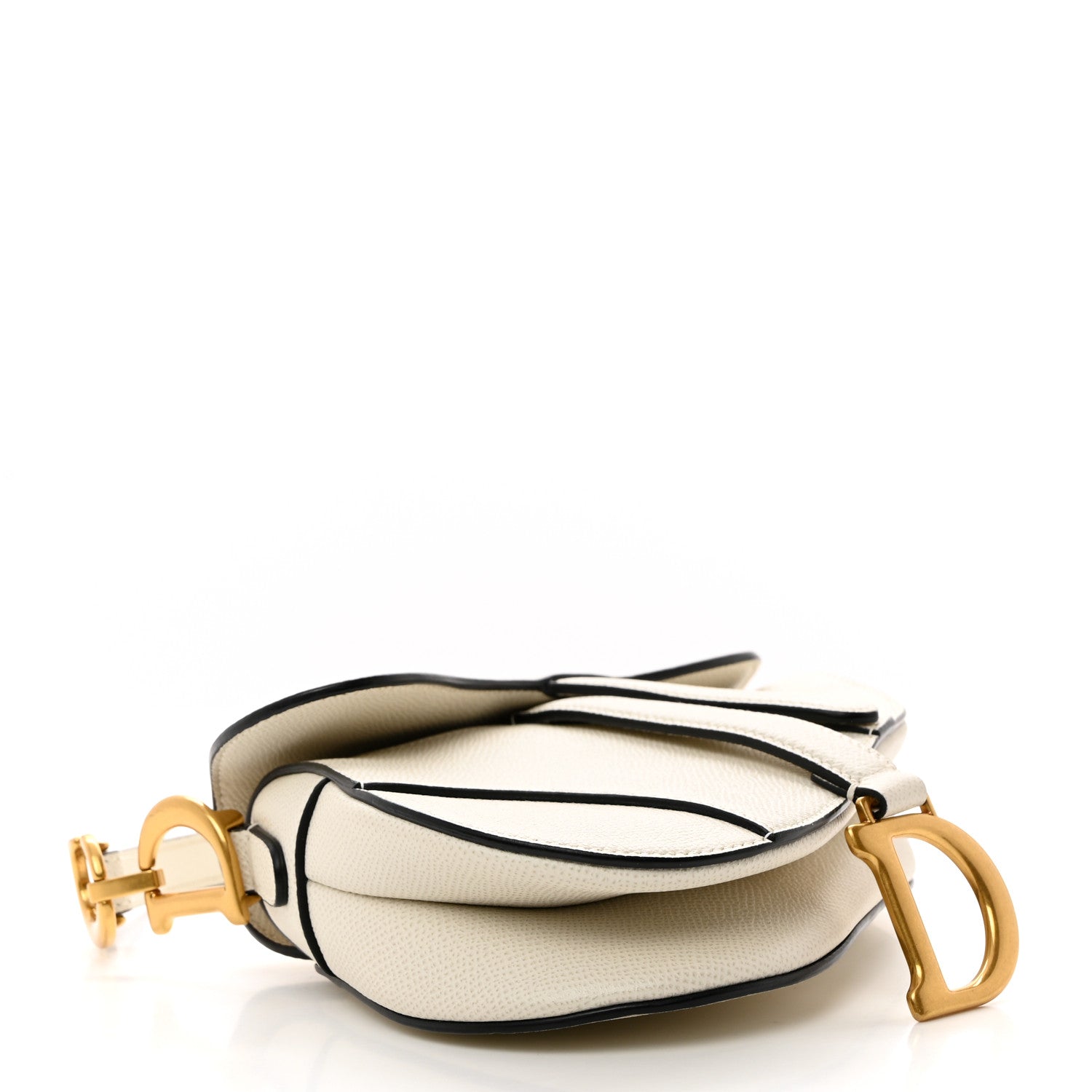 Christian Dior Grained Calfskin Mini Saddle Bag White 4 of 10