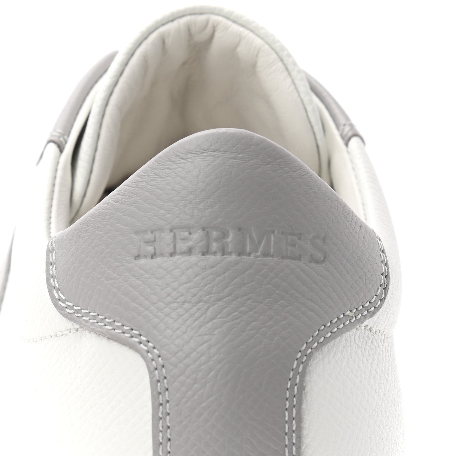 Hermes Epsom Suede Boomerang Sneakers 36 White Gris 7 of 9