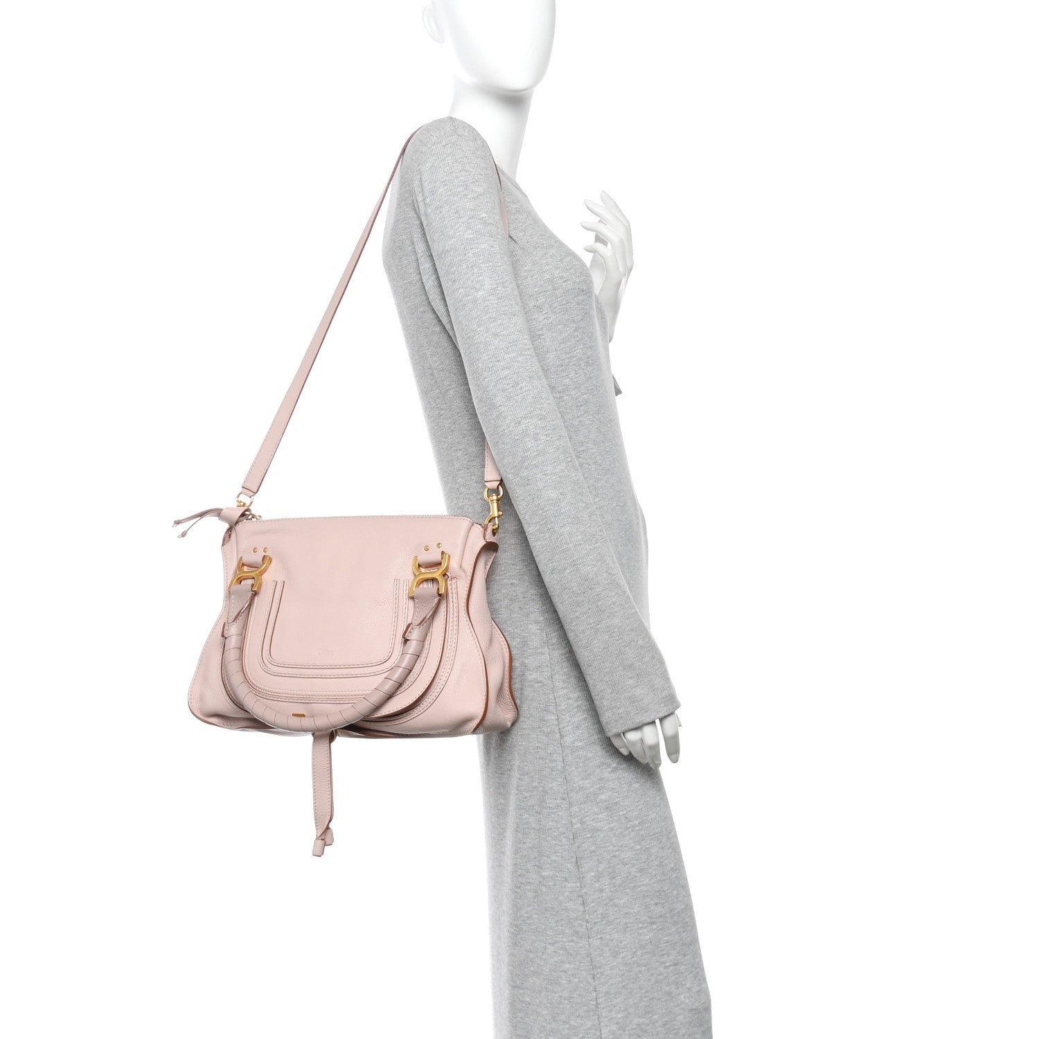 Chloe Calfskin Medium Marcie Satchel Nude Pink 2 of 9