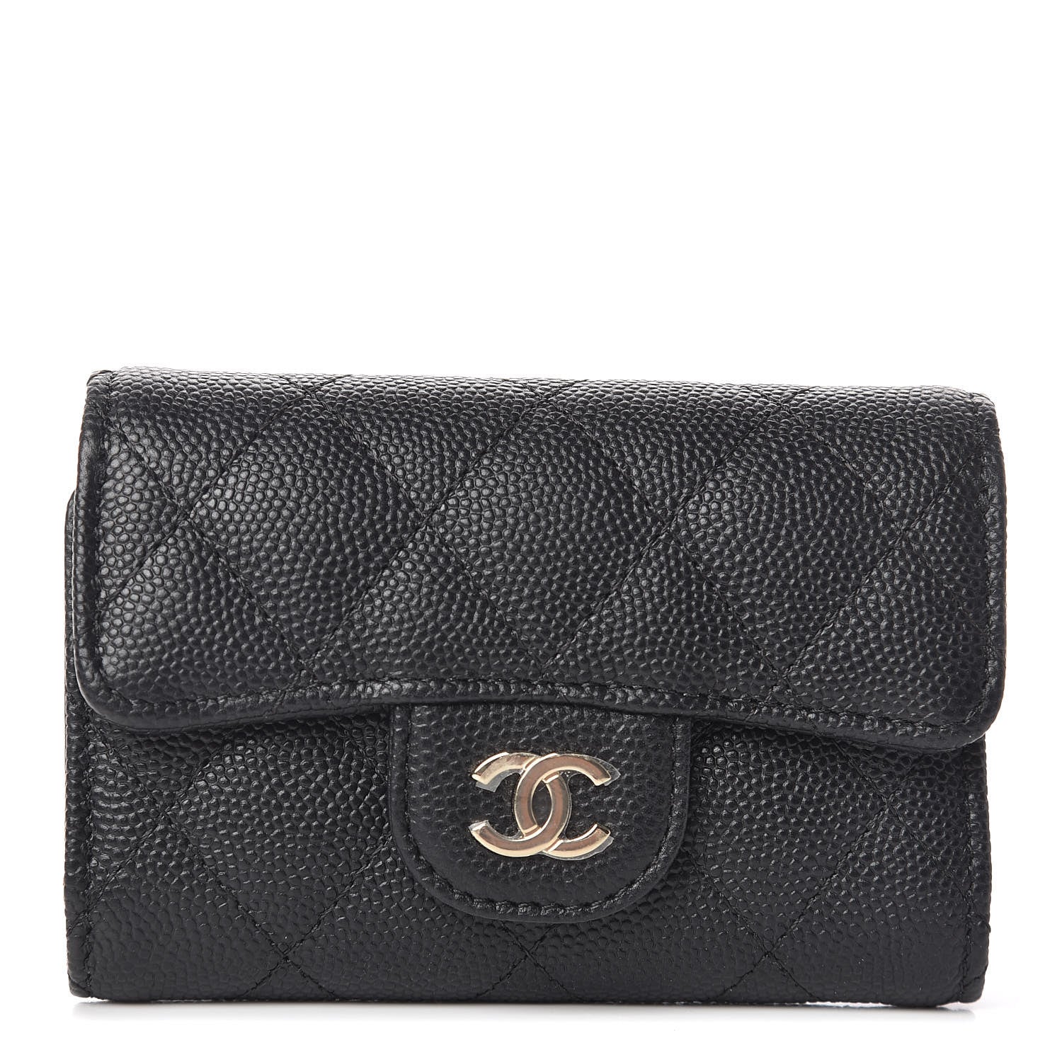 Chanel Caviar Quilted Classic 4 Key Holder Wallet Black 1 of 9