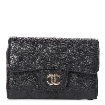 Chanel Caviar Quilted Classic 4 Key Holder Wallet Black 1 of 9