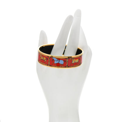 Hermes Enamel Printed Tenues Et Couvertures Wide Bracelet 62 2 of 5