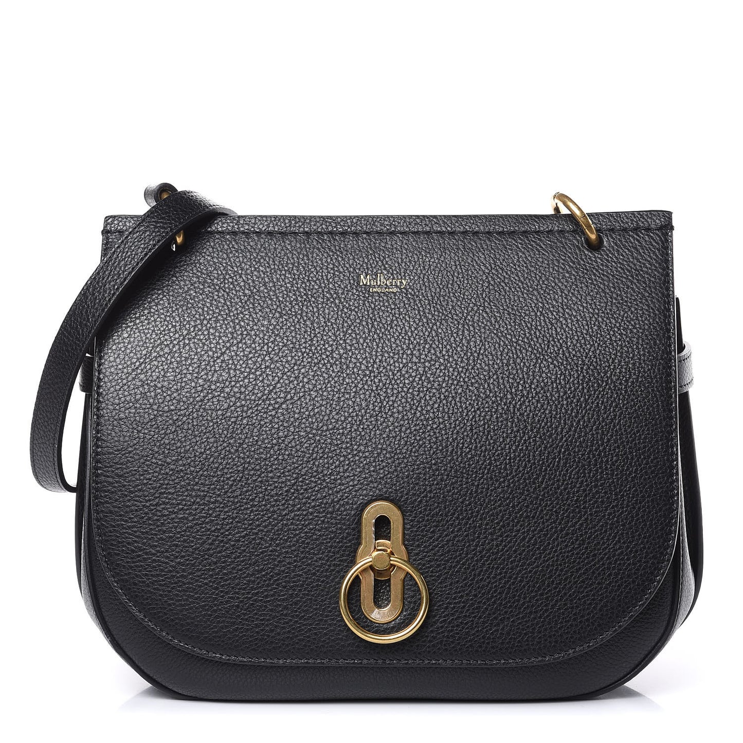 Small Classic Grain Calfskin Amberley Satchel Black