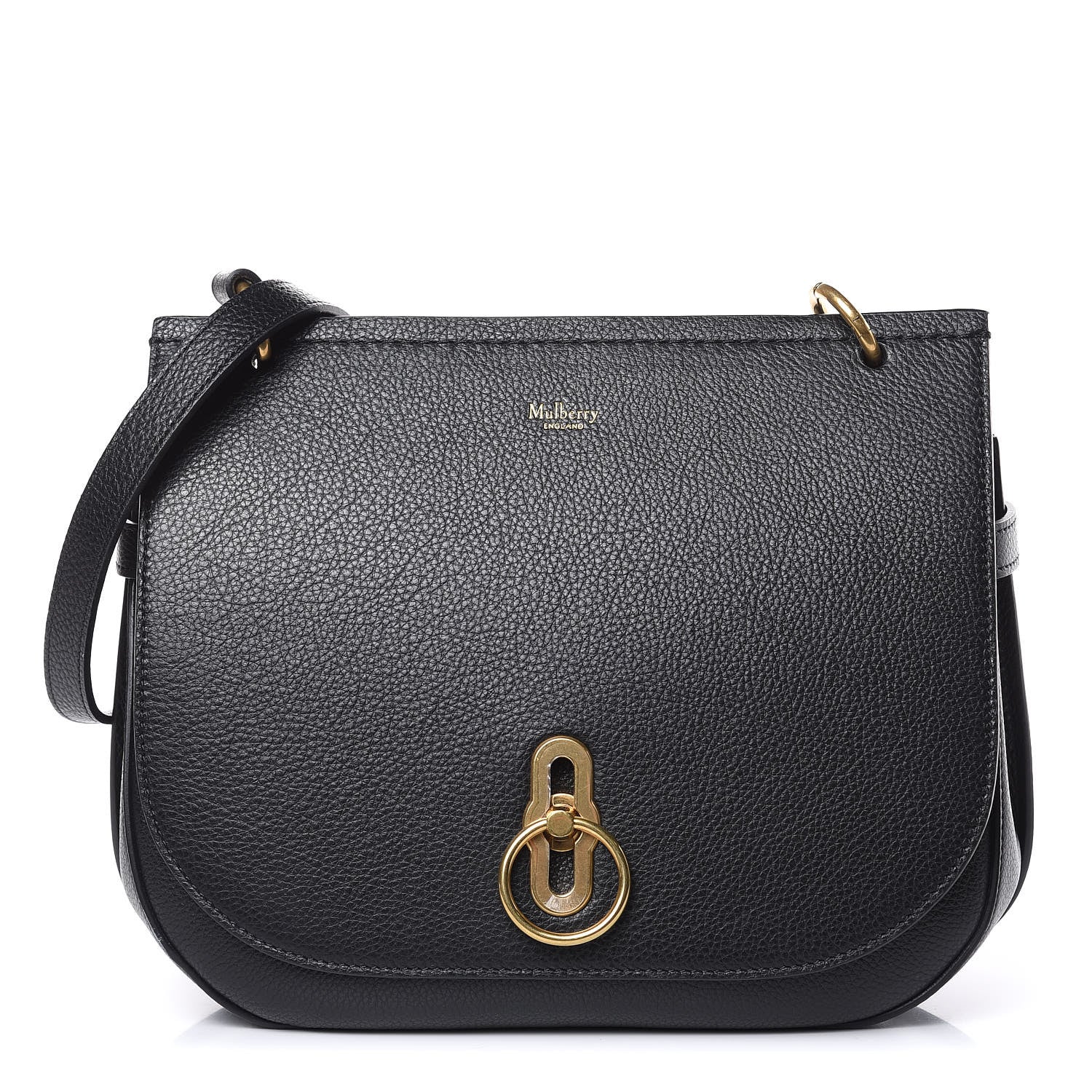 Mulberry Small Classic Grain Calfskin Amberley Satchel Black 1 of 12