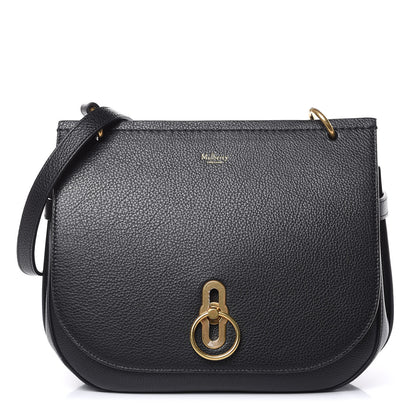 Mulberry Small Classic Grain Calfskin Amberley Satchel Black 1 of 12
