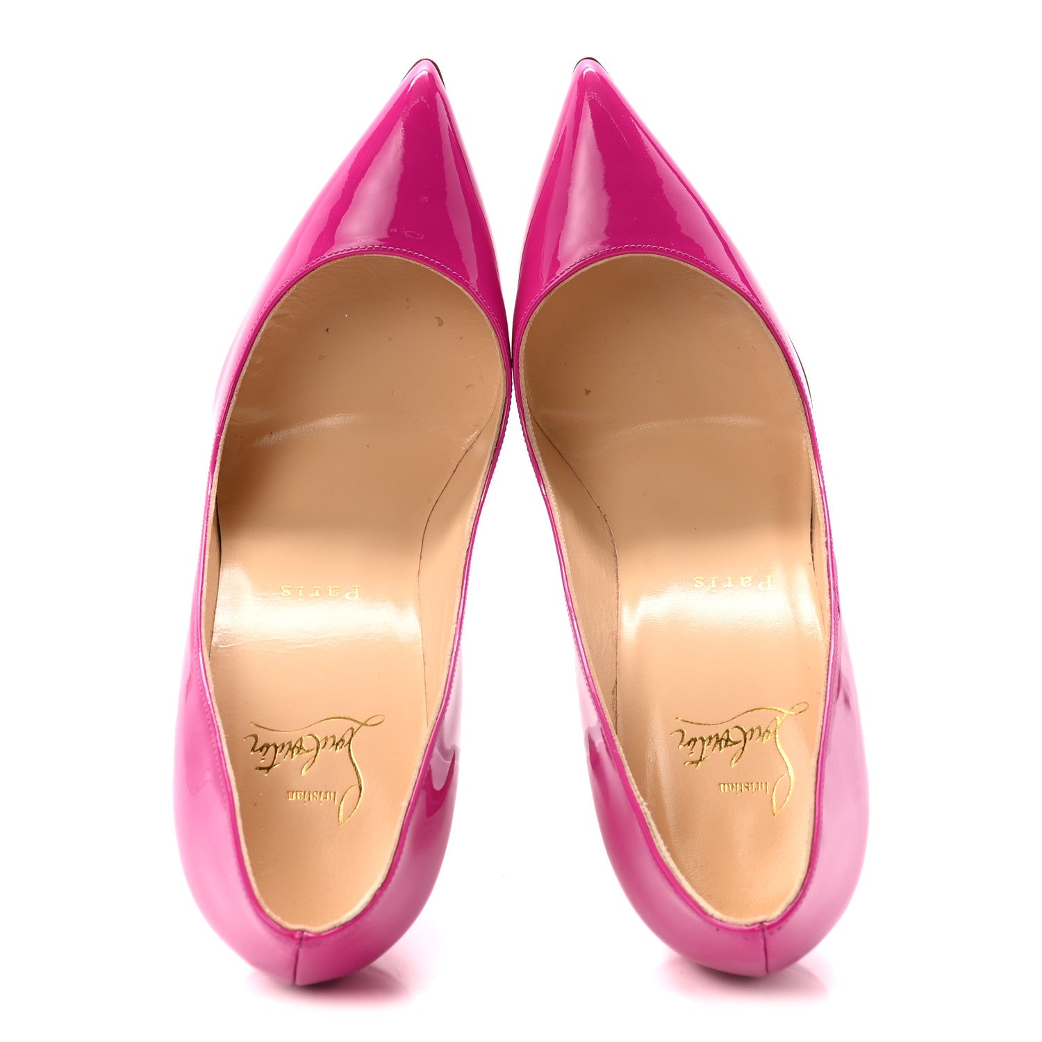 Christian Louboutin Patent Pigalle Follies 100 Pumps 37 Indian Rose 2 of 9