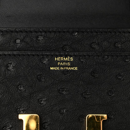 Hermes Ostrich Constance Long Wallet To Go Black 7 of 12