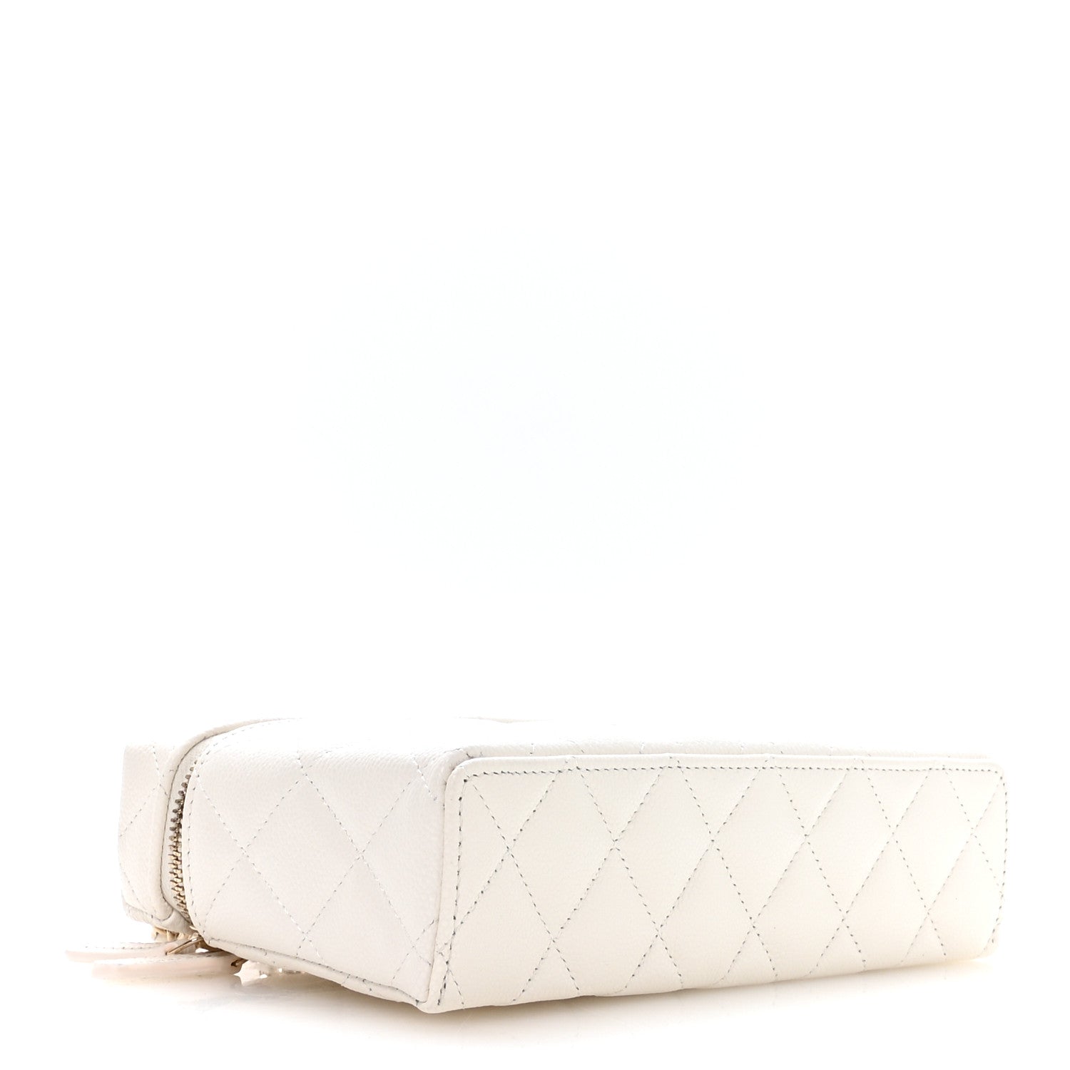 Chanel Caviar Quilted Top Handle Slim Vanity With Chain White 3 of 10
