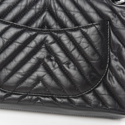 Chanel Aged Calfskin Chevron Quilted 2.55 Reissue 225 Flap So Black 16 of 17