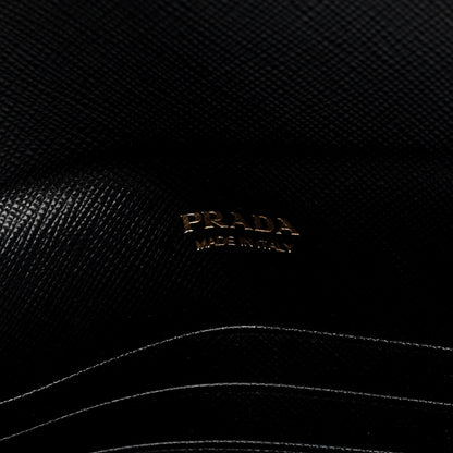 Prada Saffiano City Calfskin Envelope Wallet Black 6 of 6