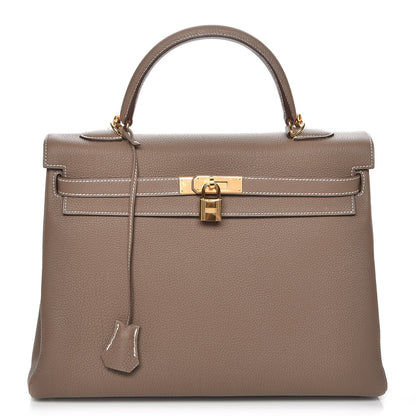 Hermes Togo Kelly Retourne 35 Etoupe 1 of 34