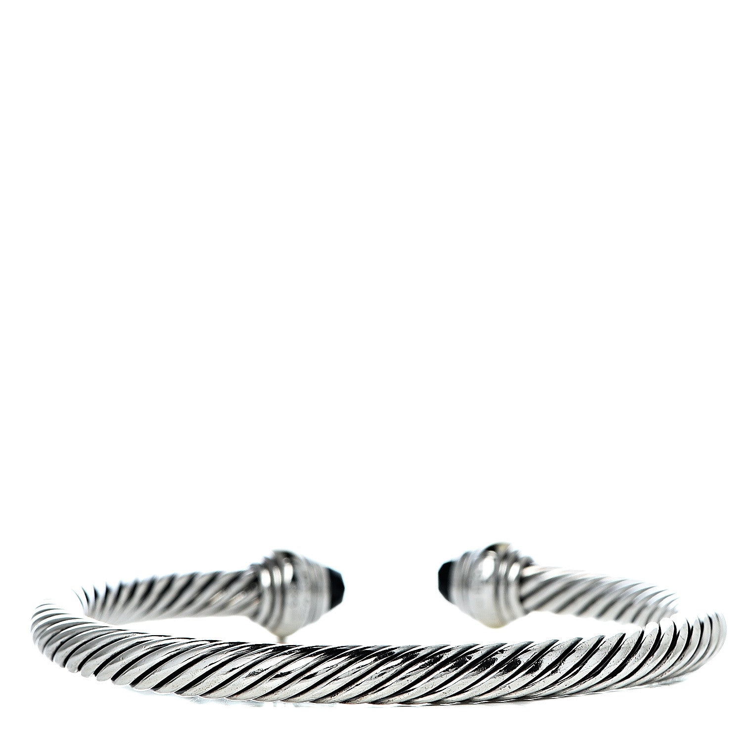 David Yurman Sterling Silver 14K Yellow Gold Black Onyx 5mm Cable Classics Bracelet 3 of 5