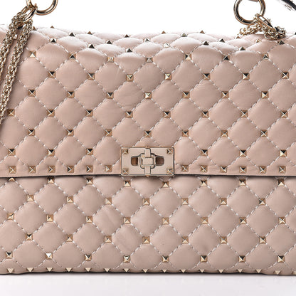 Valentino Garavani Nappa Large Rockstud Spike Shoulder Bag Poudre 7 of 9