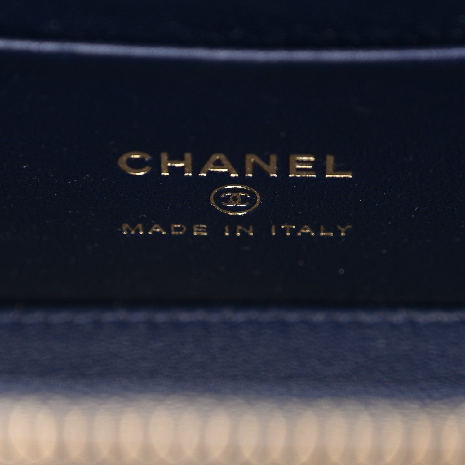 Chanel Caviar Quilted Polly Pocket East West Top Vanity With Chain Navy 6 of 11