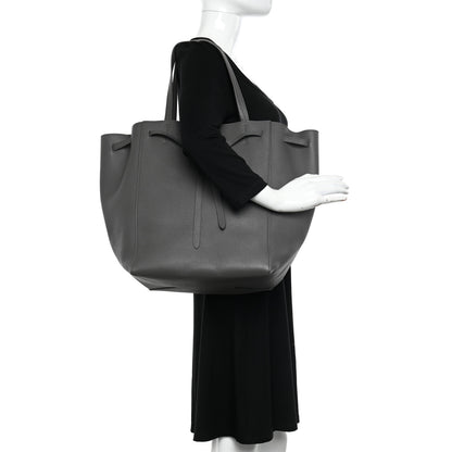 Celine Soft Grained Calfskin Small Belt Cabas Phantom Medium Grey 2 of 10