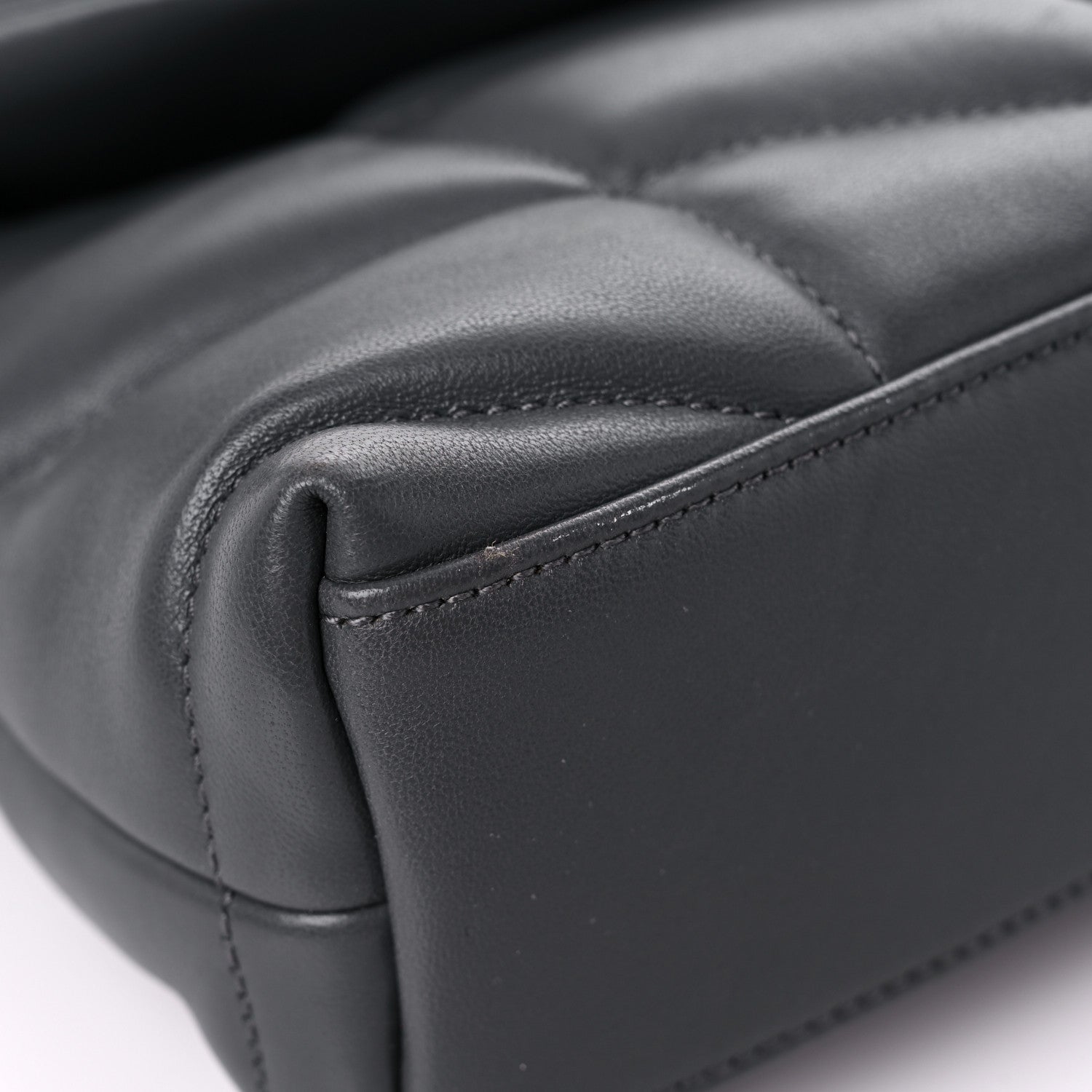 Saint Laurent Lambskin Quilted Toy Loulou Puffer Monogram Chain Satchel Storm 8 of 15
