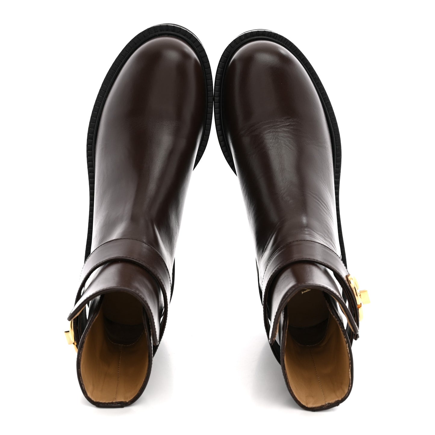 Calfskin VLogo Locker 40mm Ankle Boots 36.5 Brown