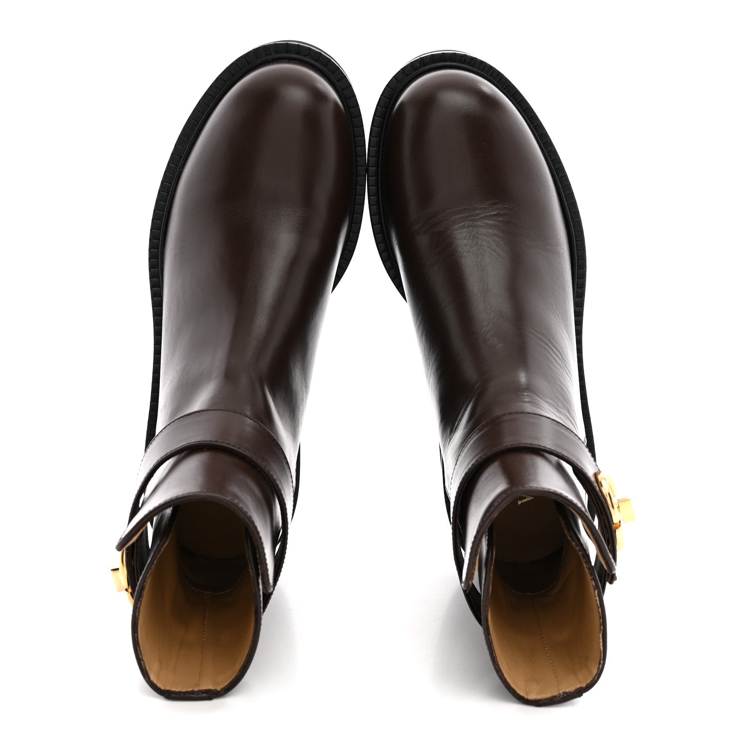 Valentino Garavani Calfskin VLogo Locker 40mm Ankle Boots 36.5 Brown 2 of 12
