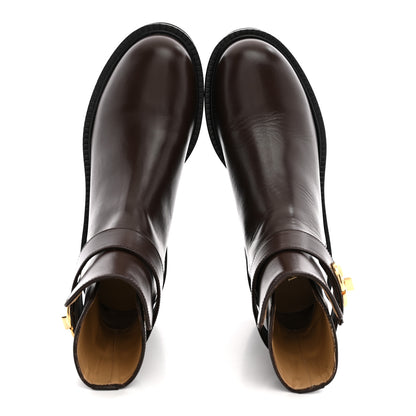 Valentino Garavani Calfskin VLogo Locker 40mm Ankle Boots 36.5 Brown 2 of 12