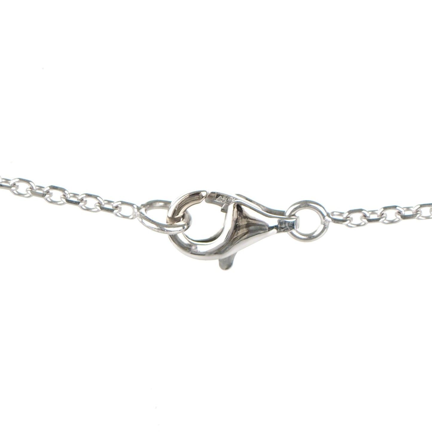 18K White Gold Mother of Pearl Vintage Alhambra Pendant Necklace