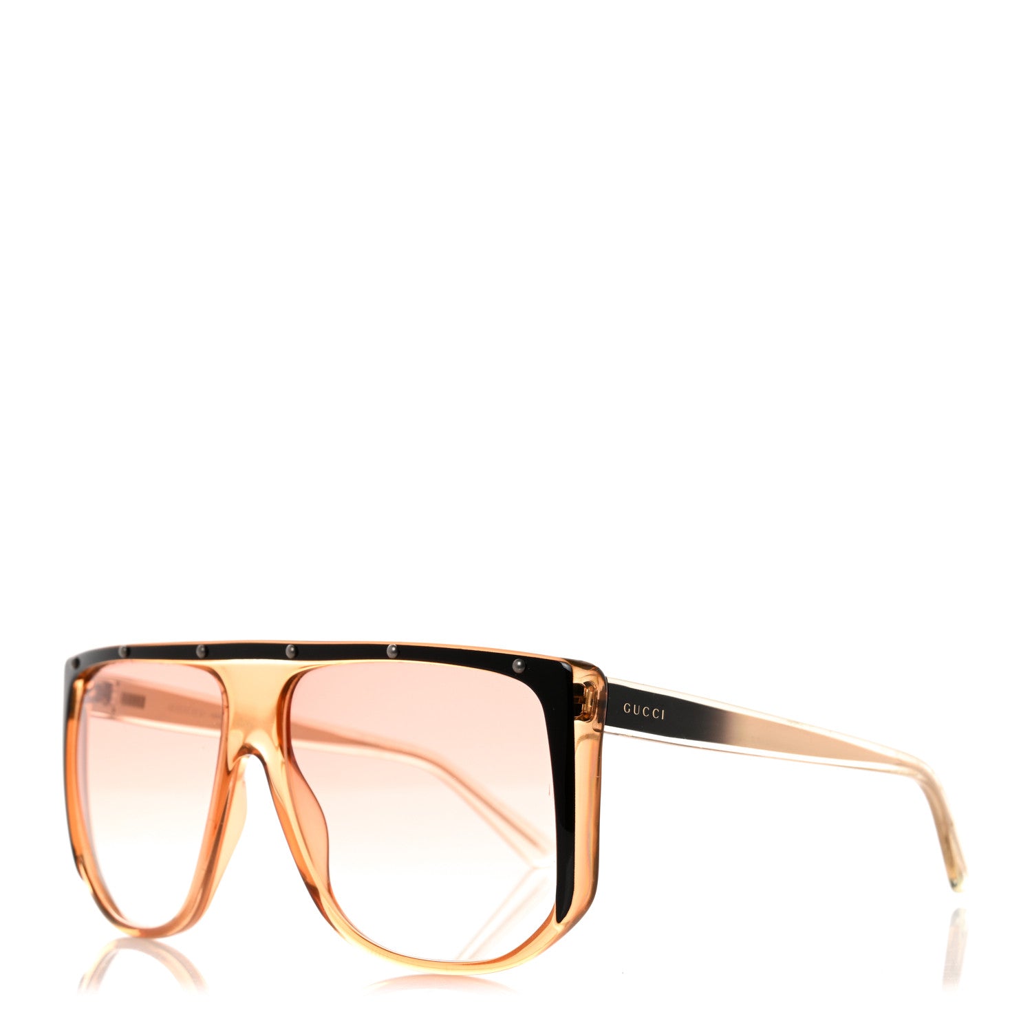 Gucci Studded Shield Sunglasses GG 3705/S Orange 1 of 7