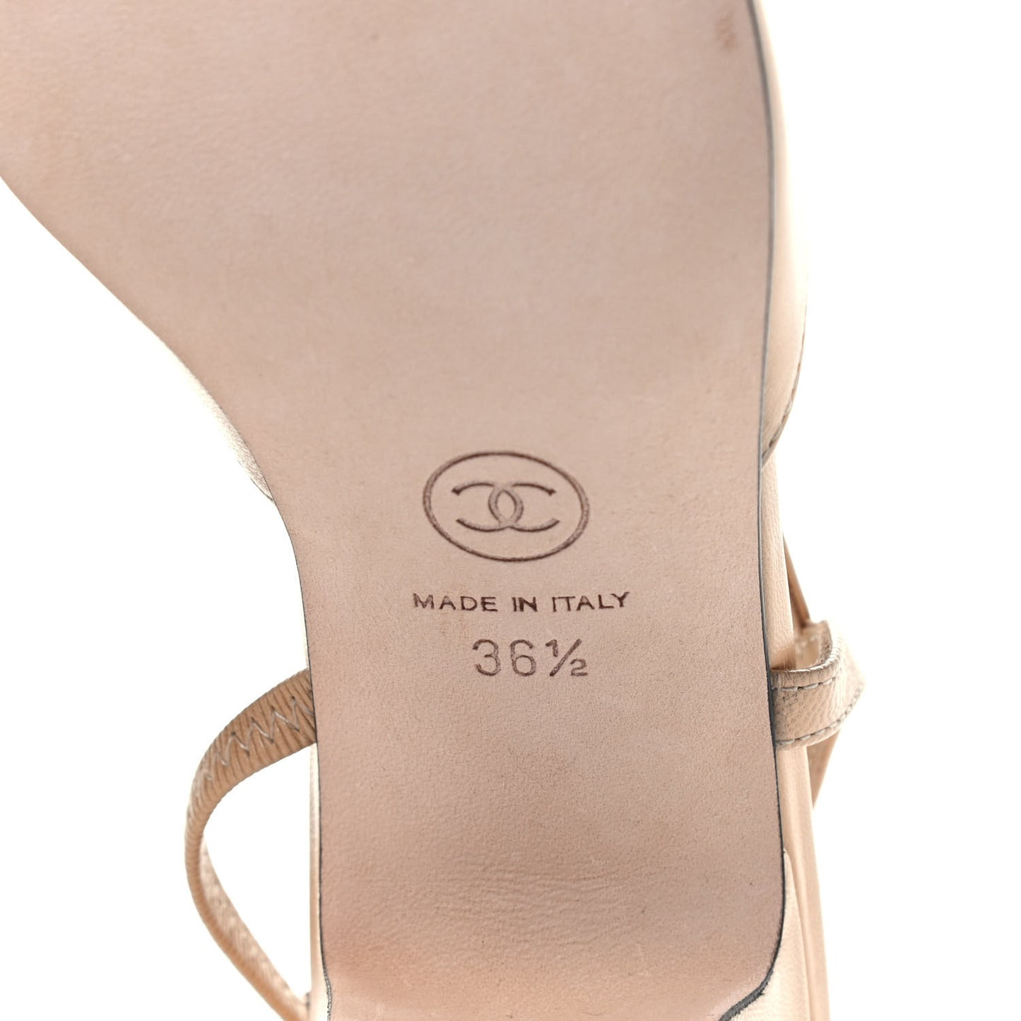 Lambskin Grosgrain Cap Toe CC Slingback Pumps 36.5 Beige Black