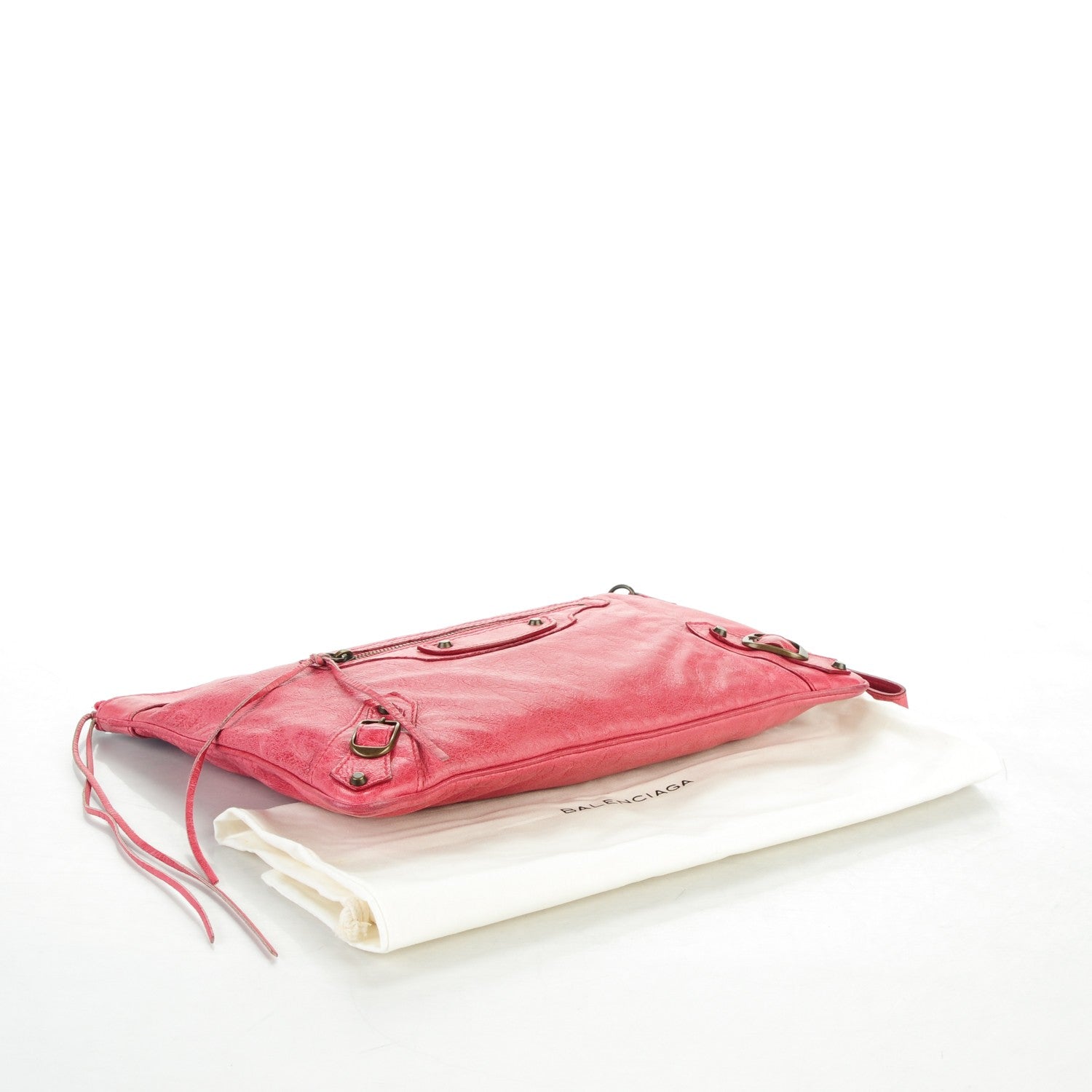 Balenciaga Chevre Classic Hardware Flat Handle Clutch Rose 4 of 7
