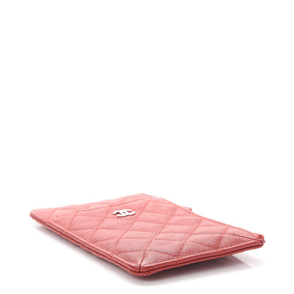 Chanel Caviar Quilted Flat Wallet Pouch Red 4 of 8