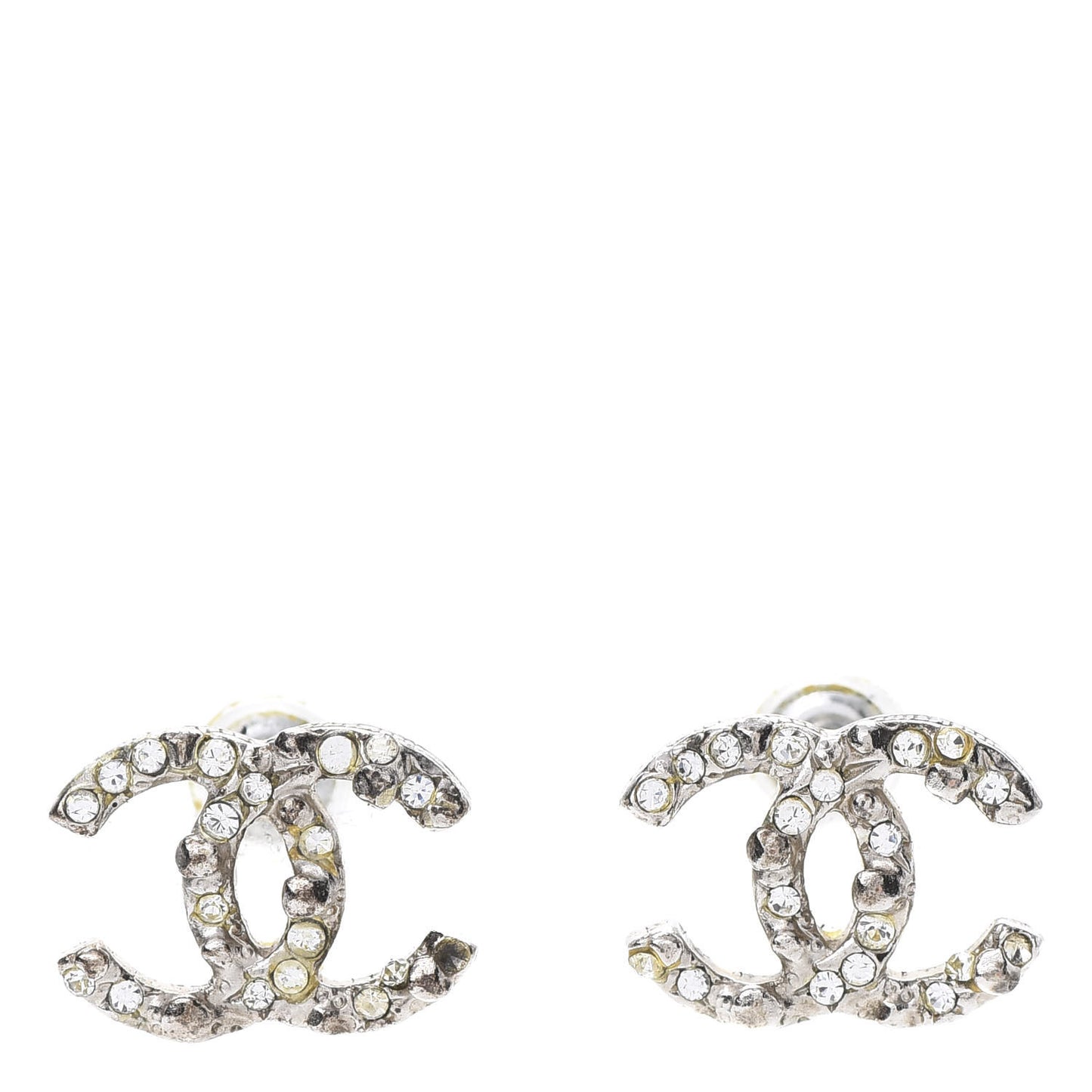 Crystal CC Earrings Silver