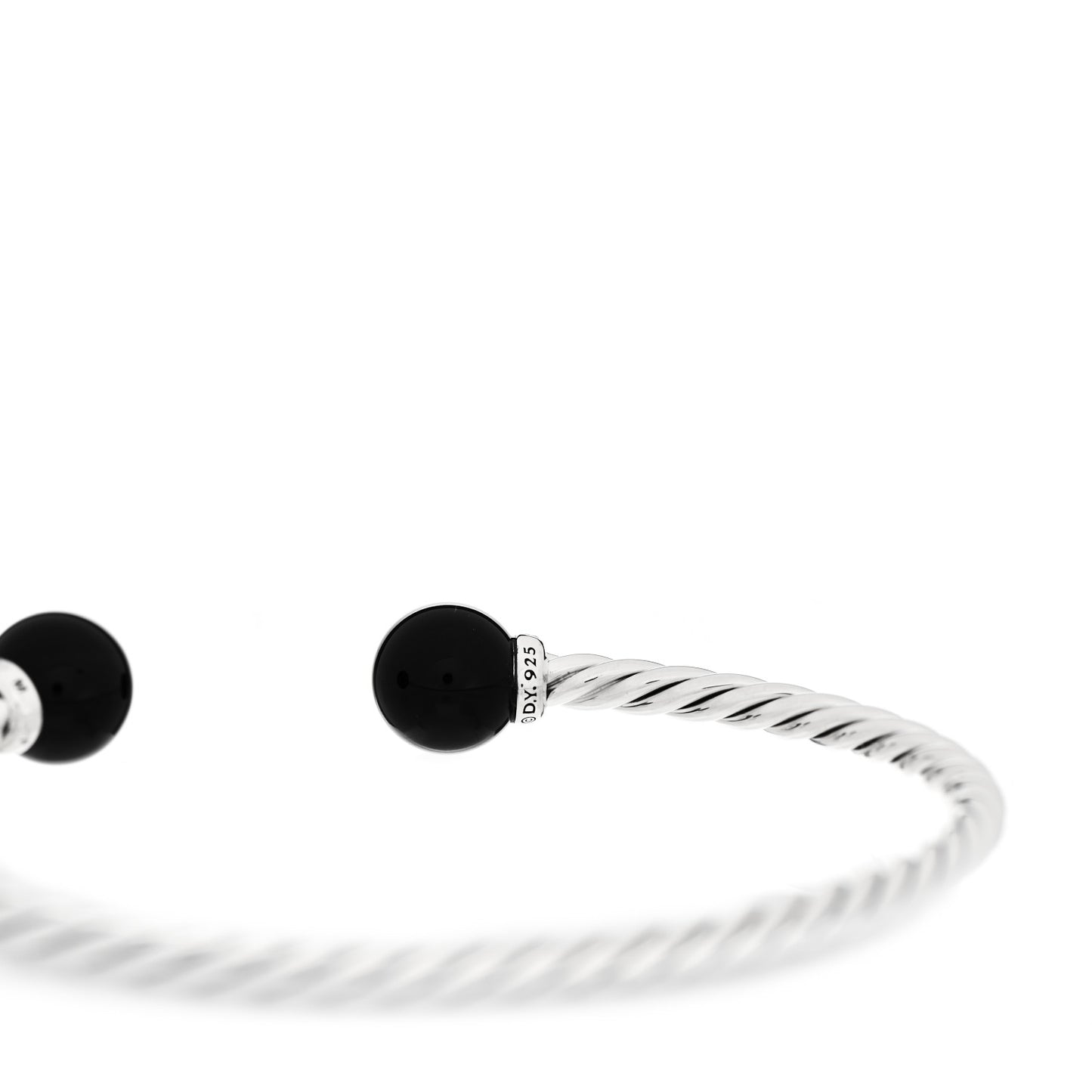 Sterling Silver Diamond Onyx 9mm Solari Bracelet
