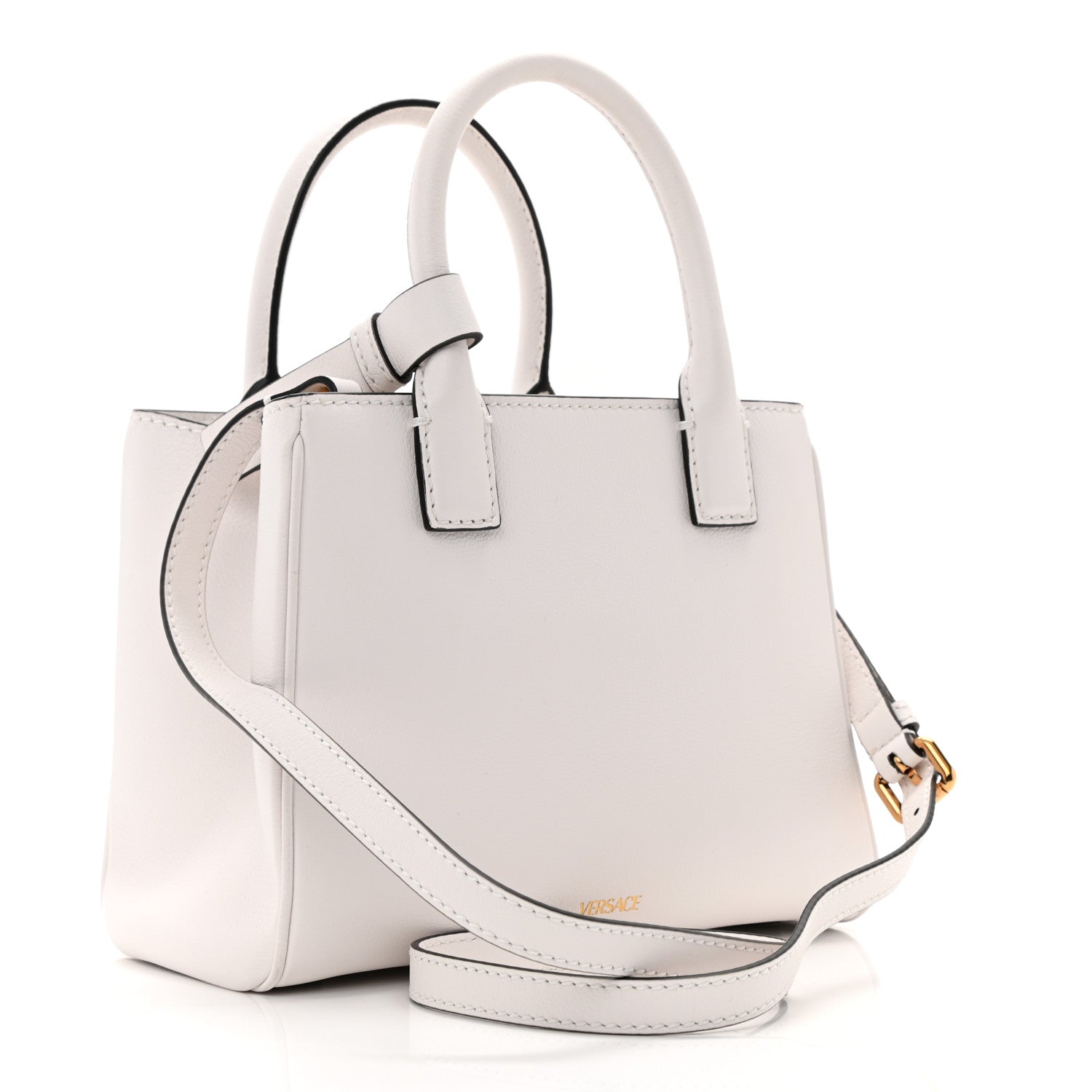 Versace Grained Calfskin Small La Medusa Chain Tote White 3 of 10
