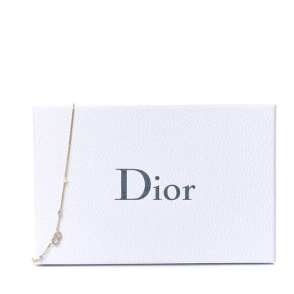 Christian Dior Metal Crystal Pearl Clair D Lune Necklace Gold 6 of 6