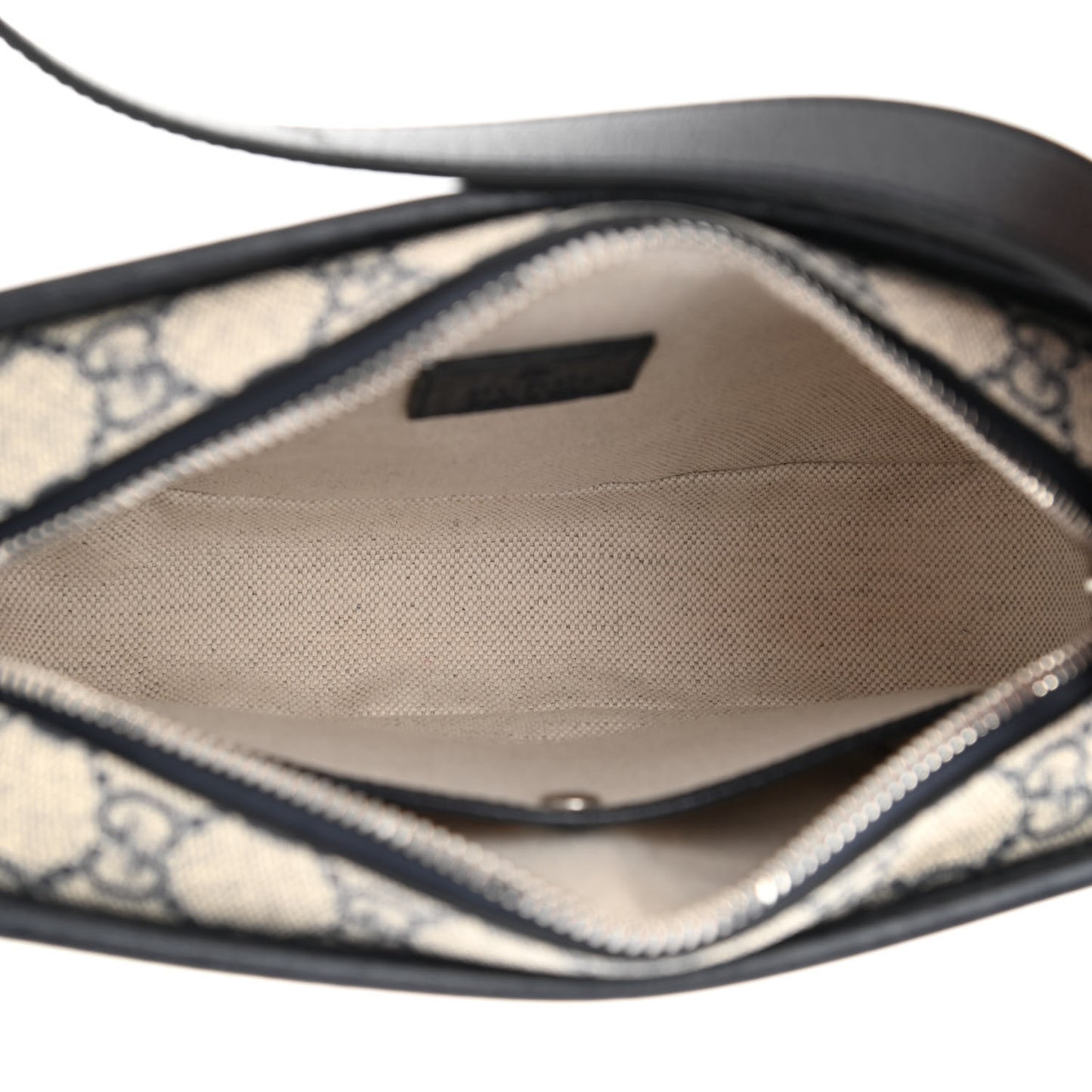 GG Supreme Monogram Textured Dollar Calfskin Mini Retro Interlocking G Shoulder Bag Beige Blue