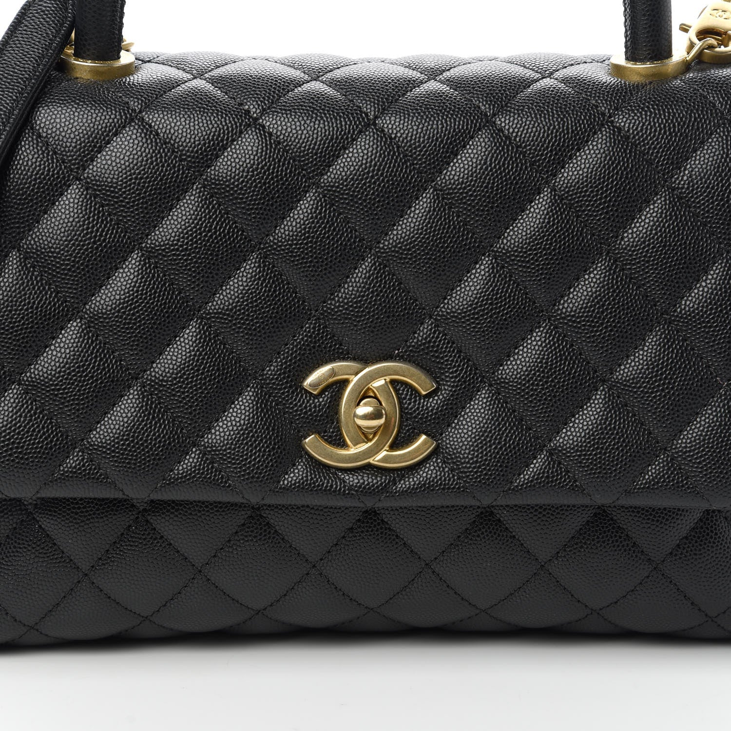 Chanel Caviar Quilted Small Coco Handle Flap Black 10 of 10