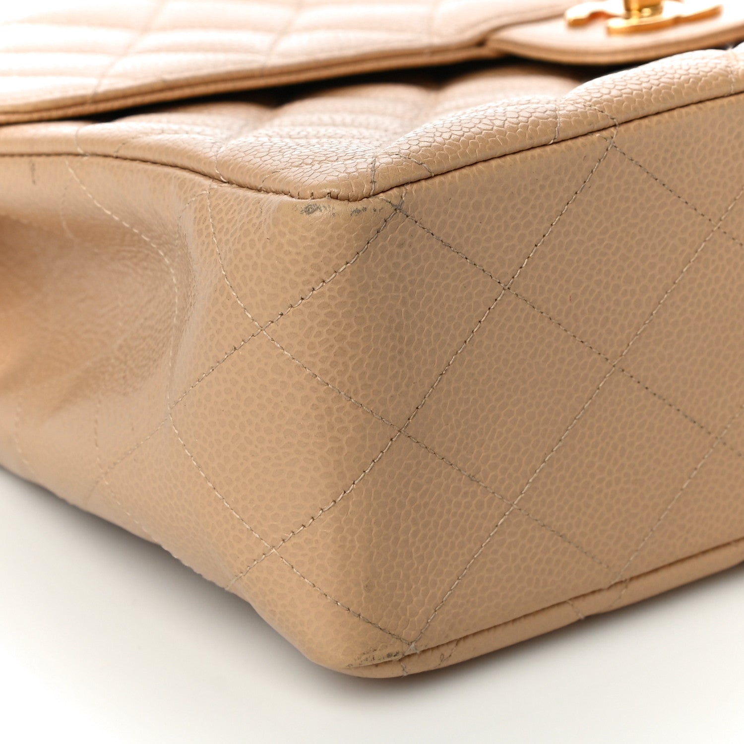 Chanel Caviar Quilted Jumbo Single Flap Beige 8 of 28