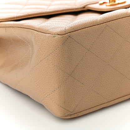 Chanel Caviar Quilted Jumbo Single Flap Beige 8 of 28