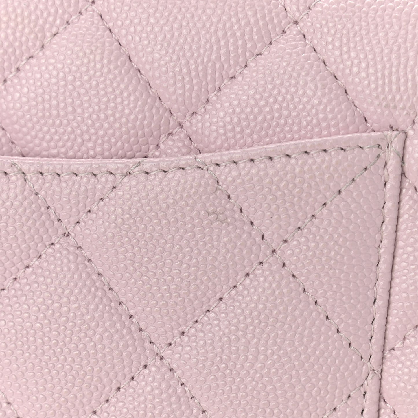 Caviar Quilted Wallet On Chain WOC Light Pink