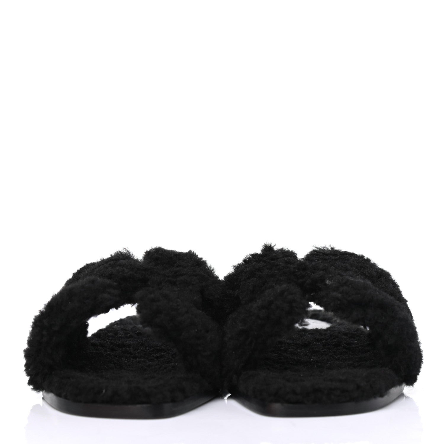 Hermes Woolskin Oran Sandals 36 Black 2 of 4