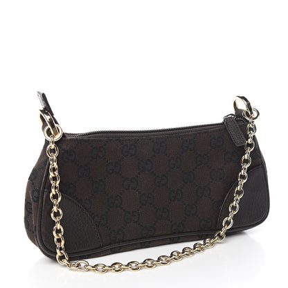 Gucci Monogram Studded Chain Clutch Dark Brown 3 of 10