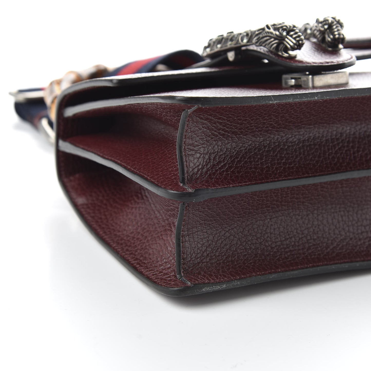 Dollar Calfskin Crystal Web Mini Dionysus Bamboo Top Handle Bag Vintage Bordeaux Black Diamond