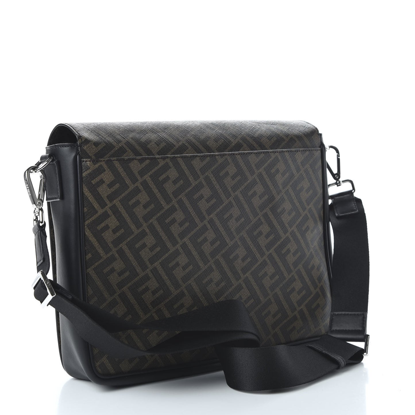 Glazed Fabric Vitello Liberty FF 1974 Diagonal New Messenger Flap Tobacco Moresco Black