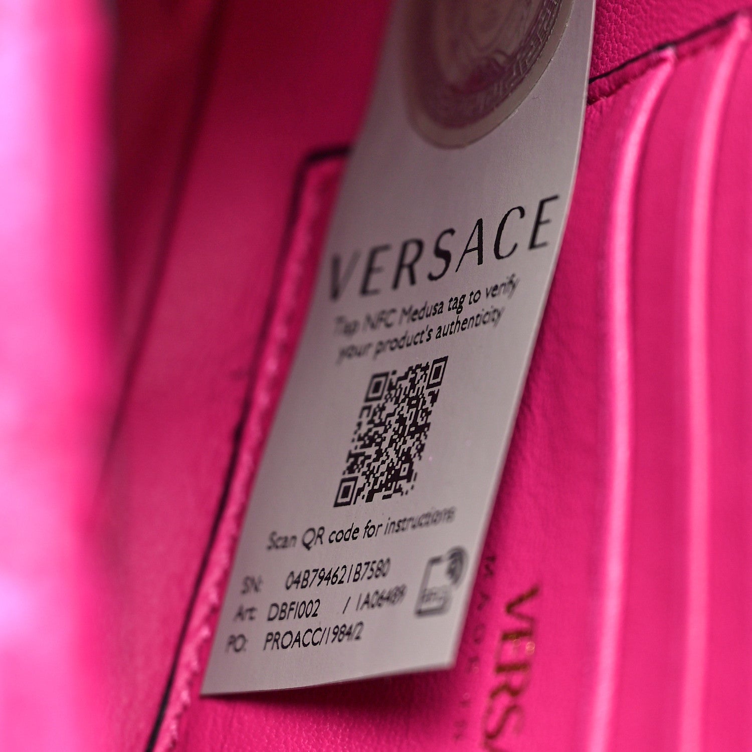 Versace Velvet Quilted Virtus Evening Bag Pink 7 of 10