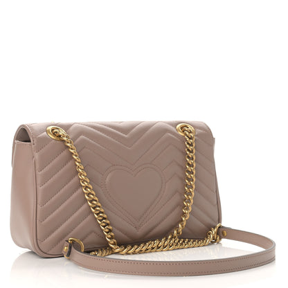Gucci Calfskin Matelasse Small GG Marmont Shoulder Bag Porcelain Rose 3 of 9