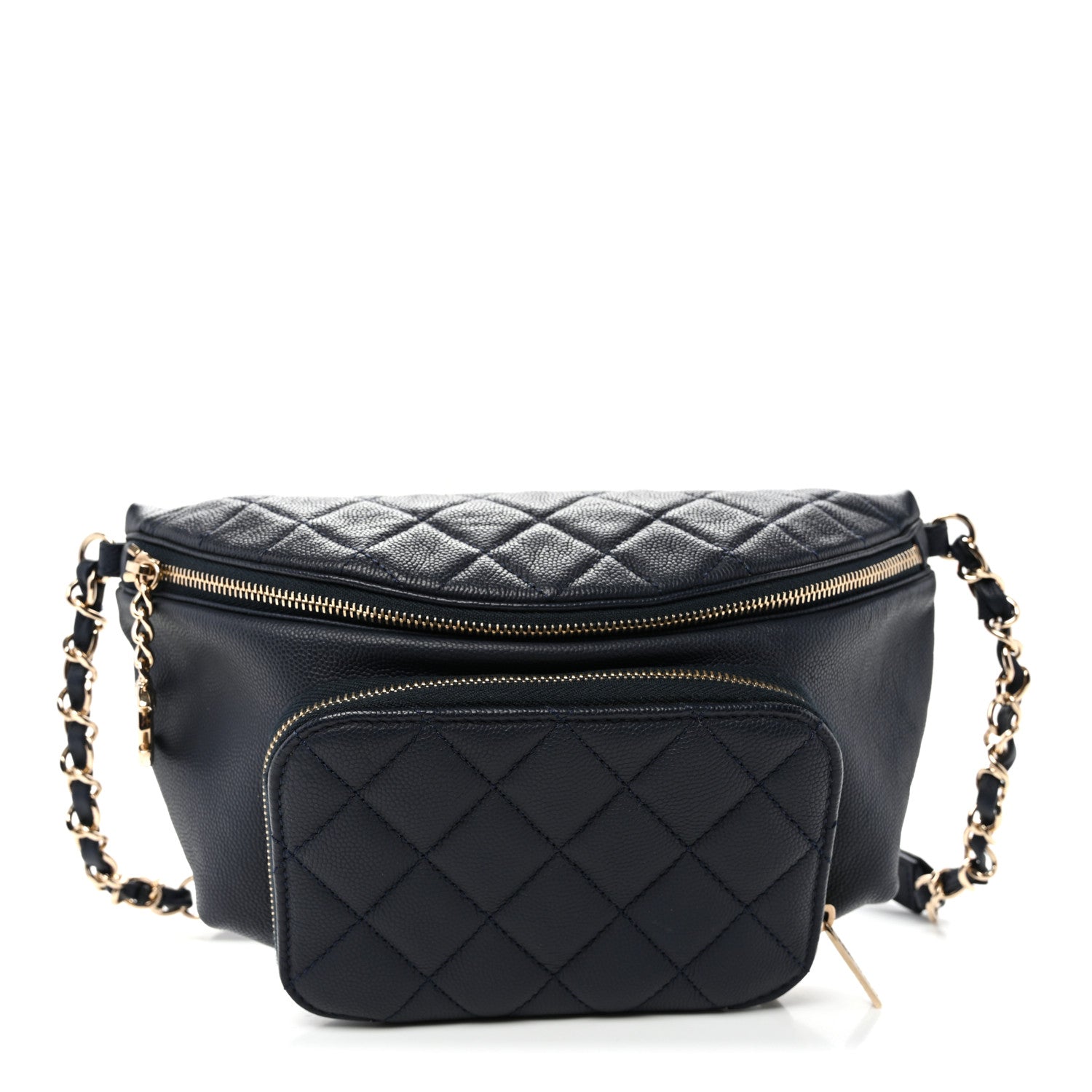 Chanel Caviar Quilted Business Affinity Waist Belt Bag Navy 1 of 10