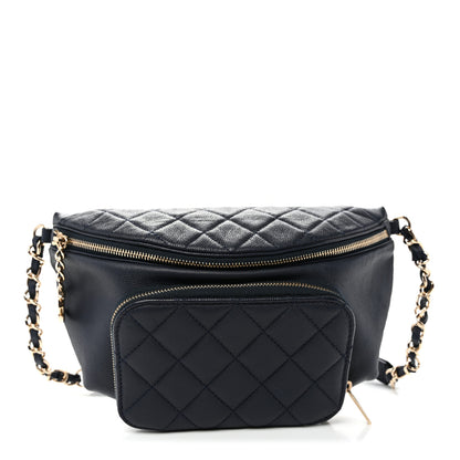 Chanel Caviar Quilted Business Affinity Waist Belt Bag Navy 1 of 10